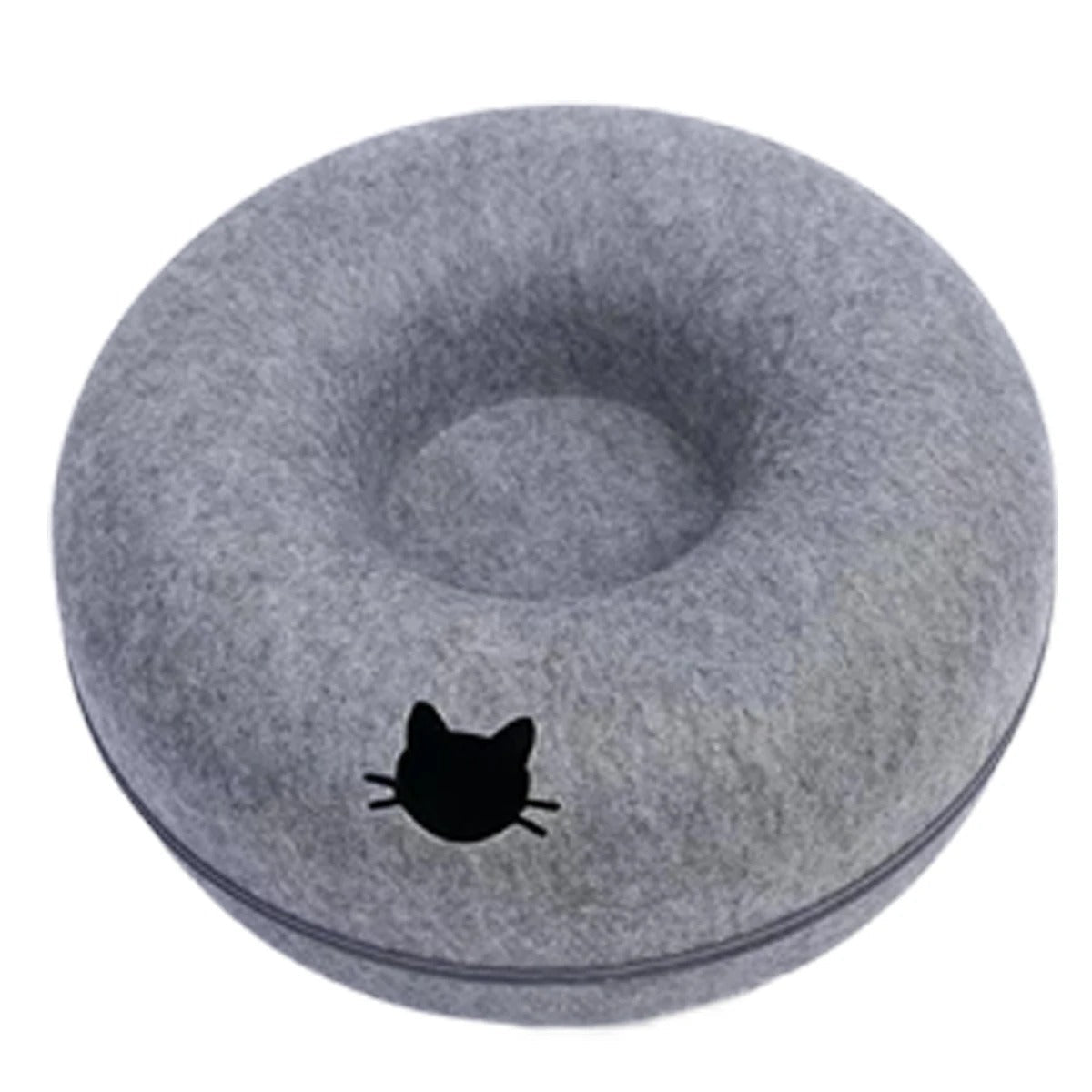 lit tunnel chat rond feutre prise aeration gris bleu pale