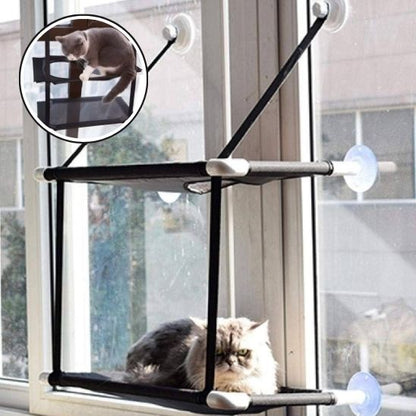 hamac double chat fenêtre chat detendu premier niveau