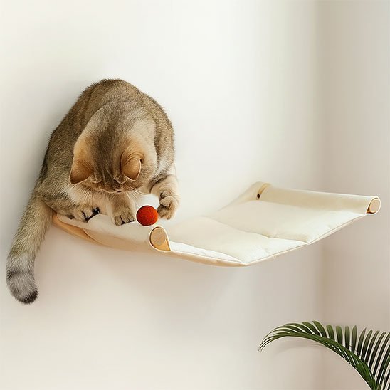 hamac mural pour chat chat joue balle