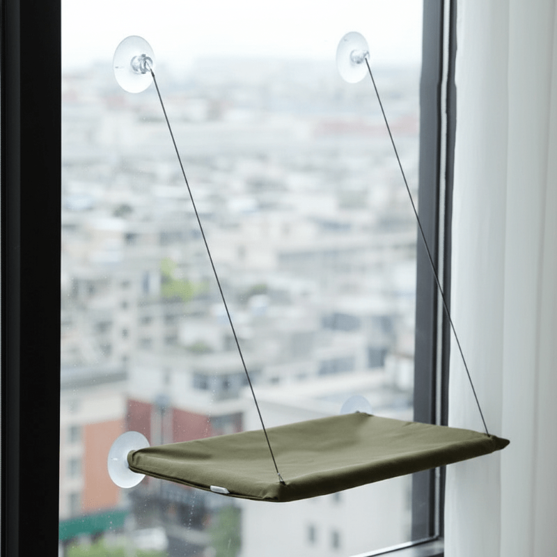 hamac pour chat fenêtre variante kaki