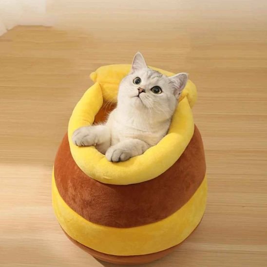lit-niche pour chat pot de miel position verticale chat interieur