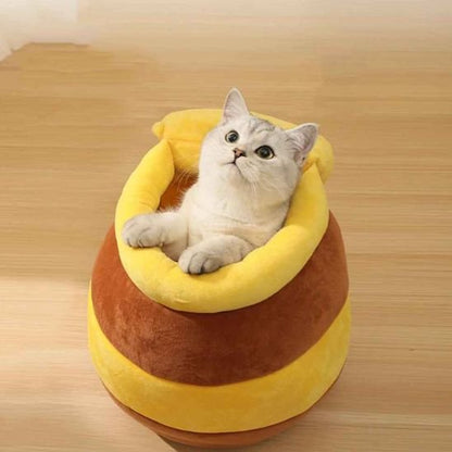 lit-niche pour chat pot de miel position verticale chat interieur