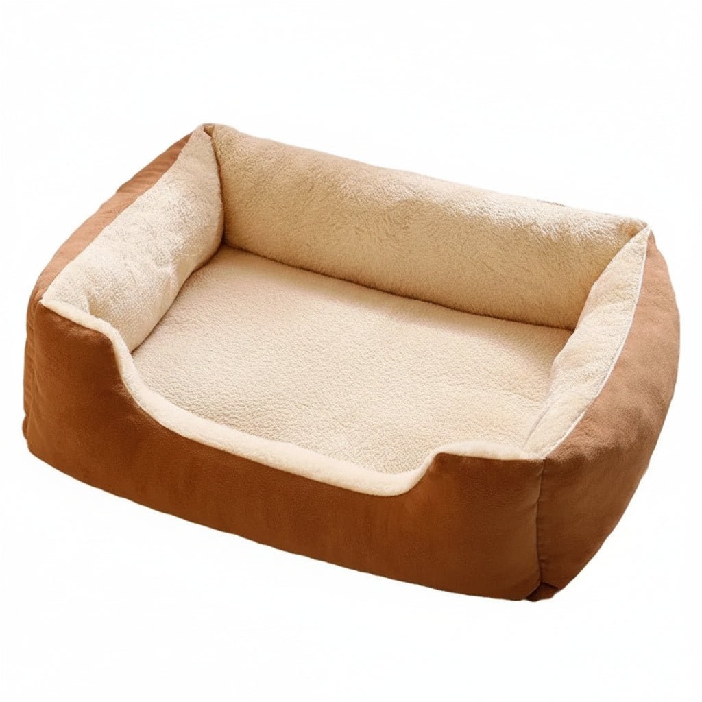 lit pour chat marron et beige
