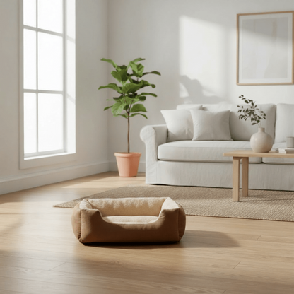 lit pour chat variante marron et beige
