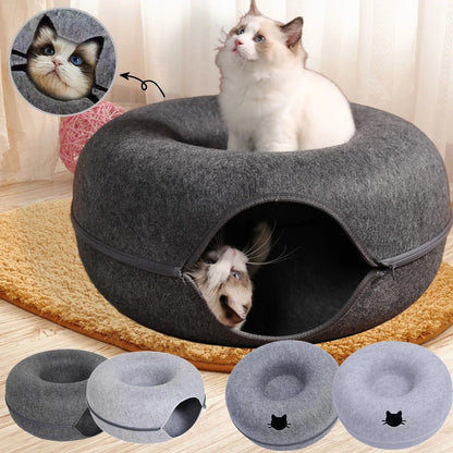 lit tunnel chat rond multifonction plusieurs couleurs